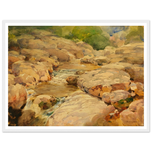 The Placid Potomac Art Print | William Henry Holmes - Framed Poster - 30x40 cm / 12x16″ - Black frame