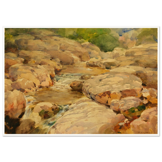 The Placid Potomac Art Print | William Henry Holmes - Framed Poster - 30x40 cm / 12x16″ - Black frame