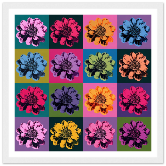 The Pop Color Grid - Framed Poster - 30x30 cm / 12x12″ - Black frame