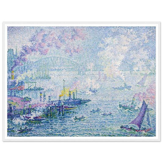 The Port of Rotterdam (1907) Art Print | Paul Signac - Framed Poster - 30x40 cm / 12x16″ - Black frame