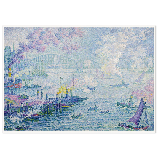 The Port of Rotterdam (1907) Art Print | Paul Signac - Framed Poster - 30x40 cm / 12x16″ - Black frame