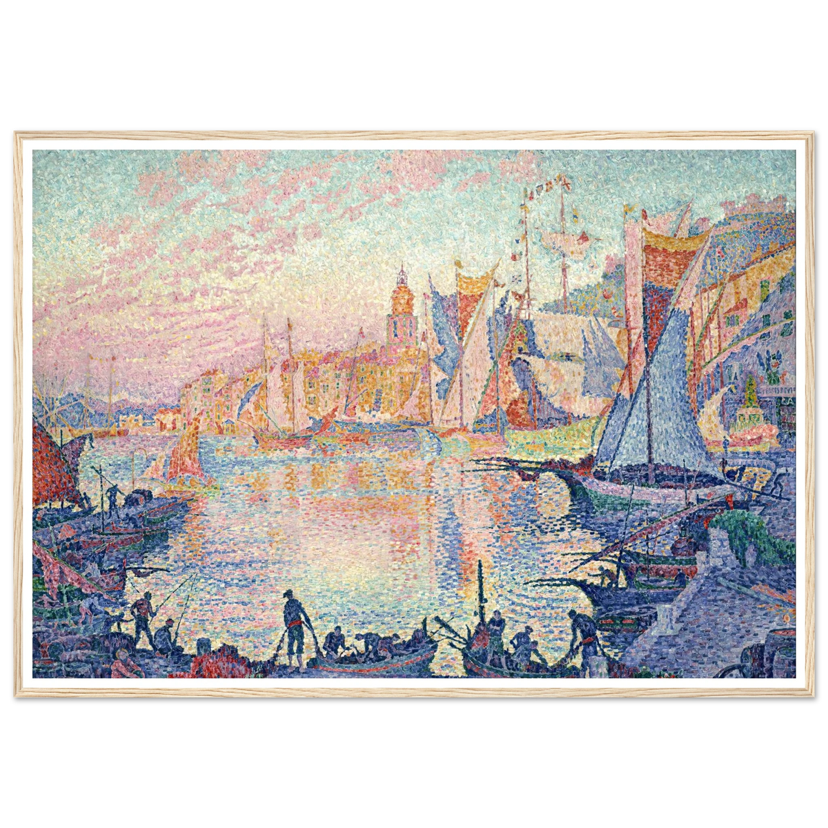 The Port of Saint-Tropez Art Print | Paul Signac - Framed Poster - 30x40 cm / 12x16″ - Black frame