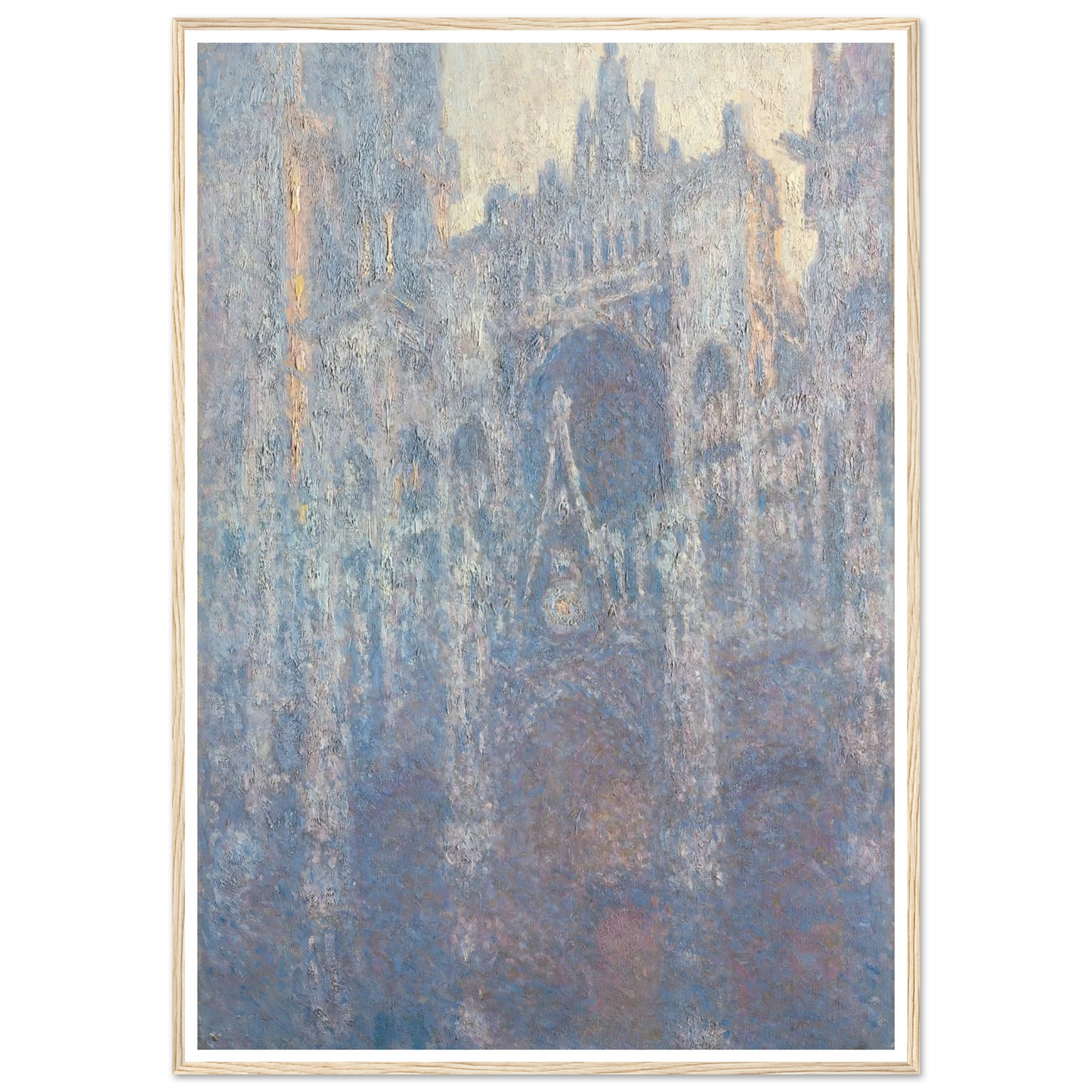 The Portal of Rouen Cathedral in Morning Light (1894) Art Print | Claude Monet - Framed Poster - 30x40 cm / 12x16″ - Black frame