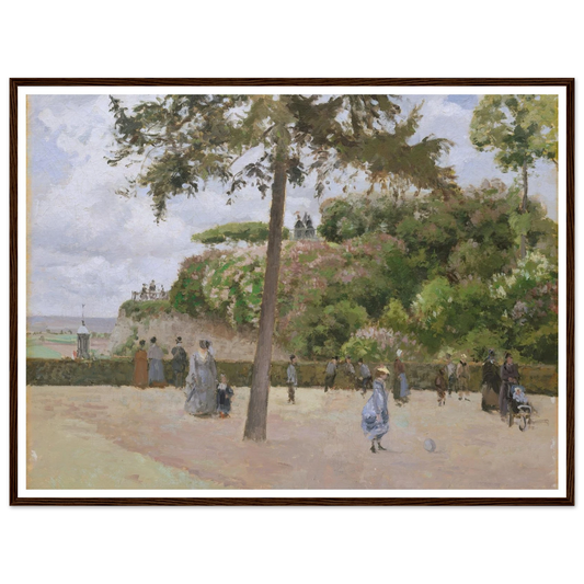 The Public Garden at Pontoise (1874) Art Print | Camille Pissarro - Framed Poster - 30x40 cm / 12x16″ - Black frame