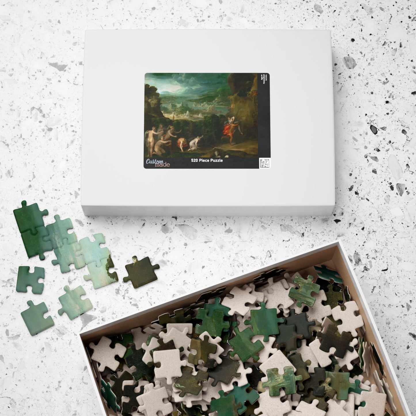 The rape of Proserpina (Persephone). Hades carries off Persephone, daughter of Zeus and Demeter Puzzle | Niccolò dell'Abbate - - 252 pcs (Horizontal) -