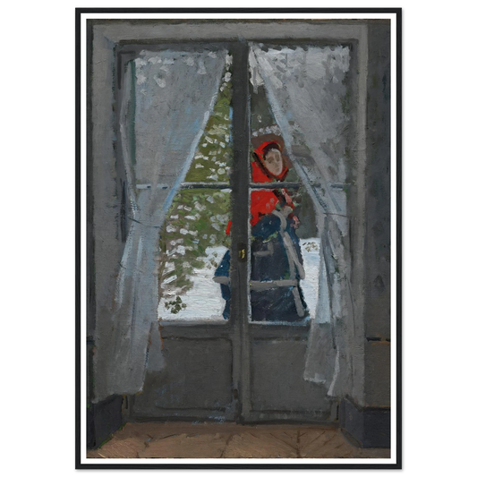 The Red Kerchief (c. 1868–73) Art Print | Claude Monet - Framed Poster - 30x40 cm / 12x16″ - Black frame