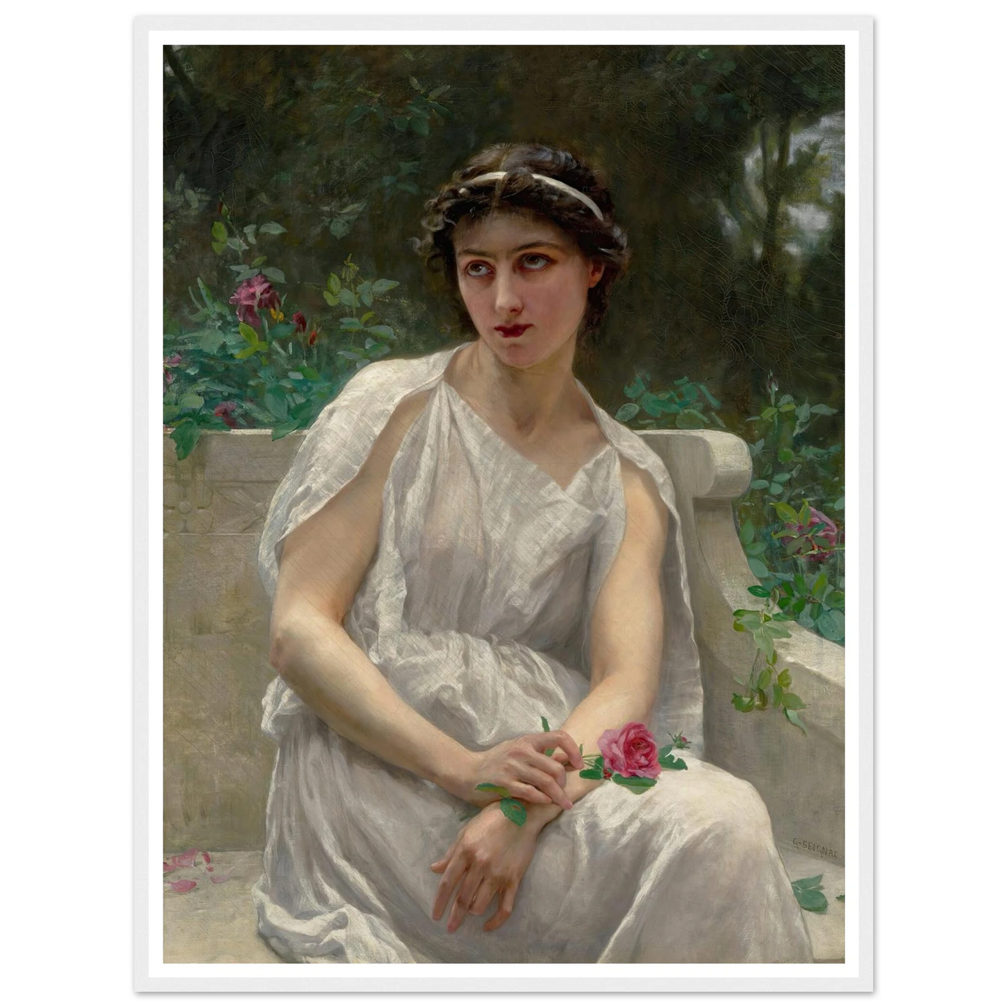 The Red Rose Art Print | Guillaume Seignac - Framed Poster - 30x40 cm / 12x16″ - Black frame