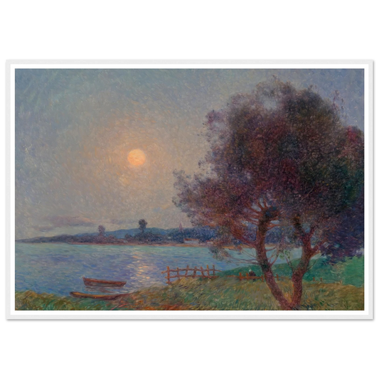 The River in the Moonlight Art Print | Ferdinand du Puigaudeau - Framed Poster - 30x40 cm / 12x16″ - Black frame