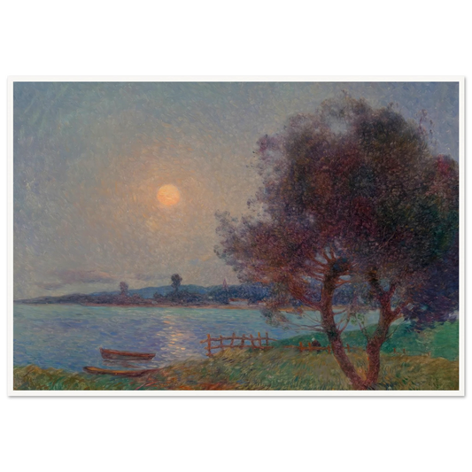 The River in the Moonlight Art Print | Ferdinand du Puigaudeau - Framed Poster - 30x40 cm / 12x16″ - Black frame