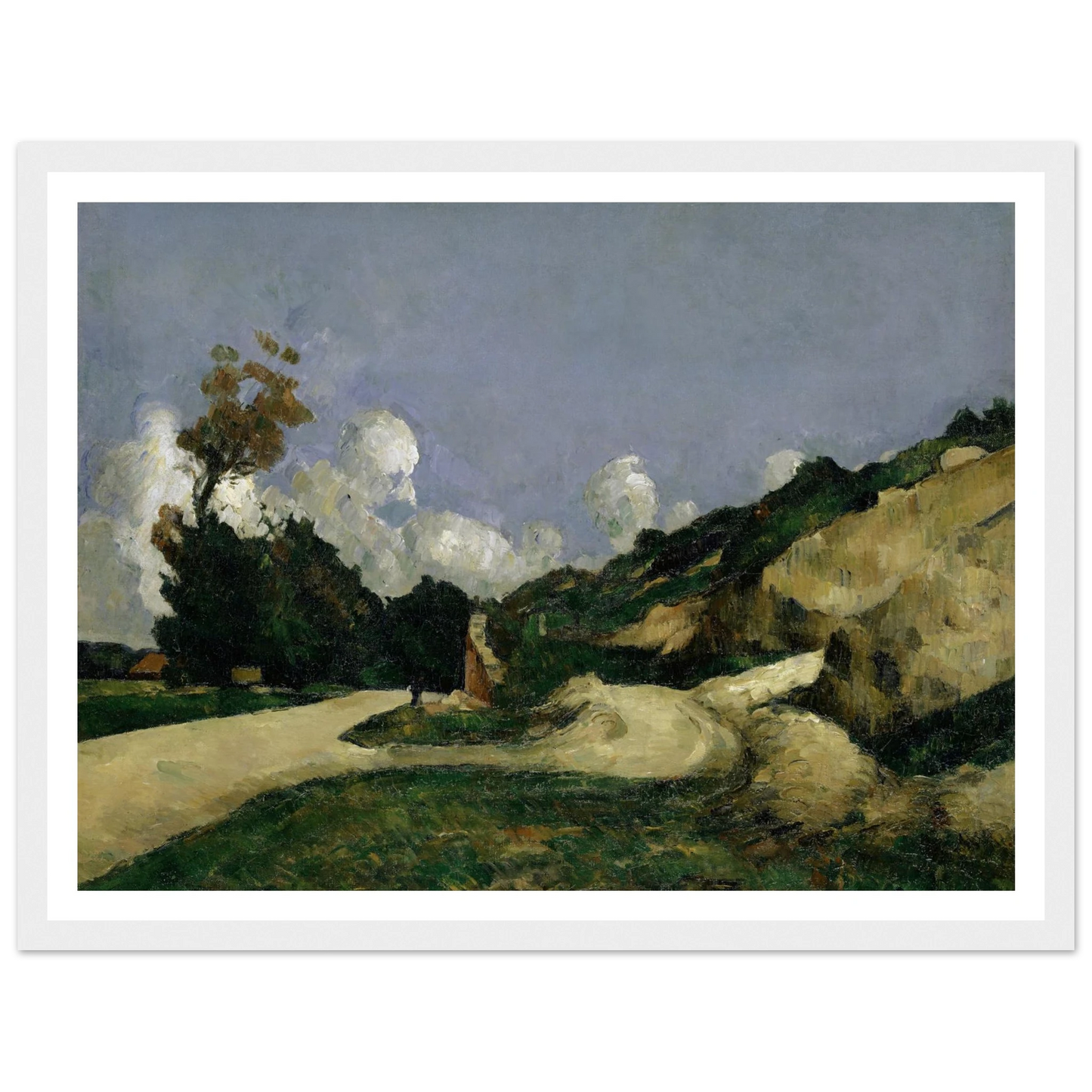 The Road (1871) Art Print | Paul Cezanne - Framed Poster - 30x40 cm / 12x16″ - Black frame