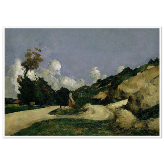 The Road (1871) Art Print | Paul Cezanne - Framed Poster - 30x40 cm / 12x16″ - Black frame