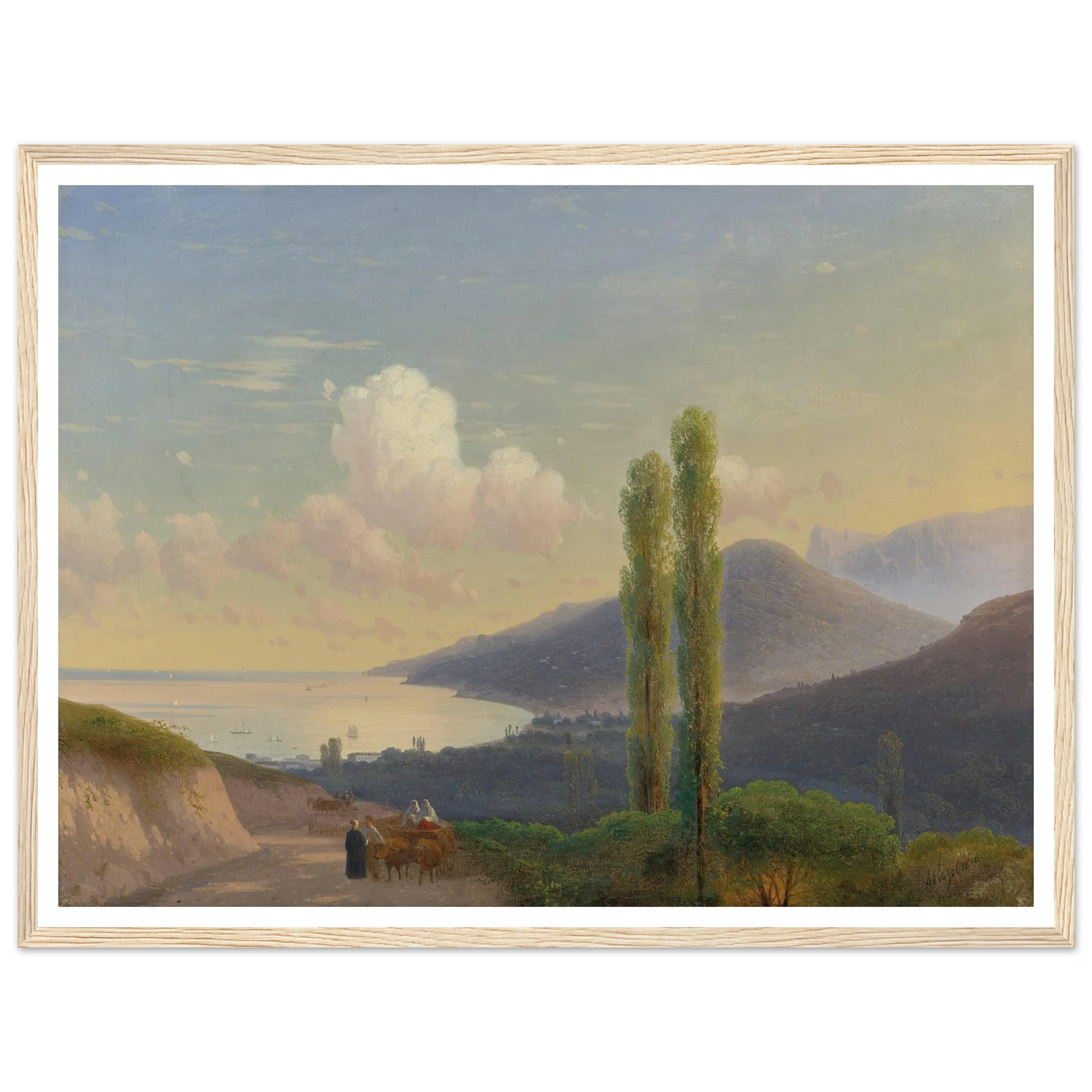 The Road To Gurzuf, Crimea (CIRCA 1878) Art Print | Ivan Konstantinovich Aivazovsky - Framed Poster - 30x40 cm / 12x16″ - Black frame