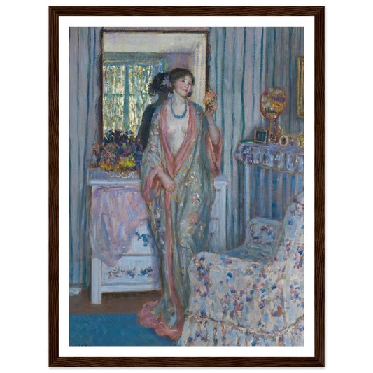 The Robe (1915) Art Print | Frederick Carl Frieseke - Framed Poster - 30x40 cm / 12x16″ - Black frame