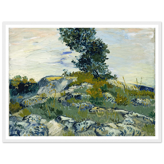 The Rocks Art Print | Vincent van Gogh - Framed Poster - 30x40 cm / 12x16″ - Black frame