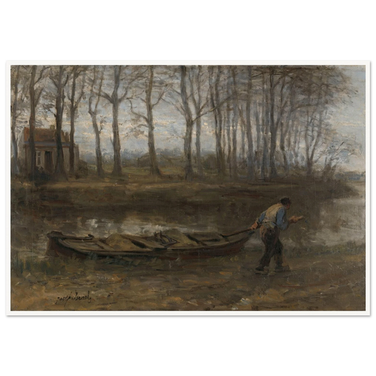 The Sand Bargeman (1887) Art Print | Jozef Israels - Framed Poster - 30x40 cm / 12x16″ - Black frame
