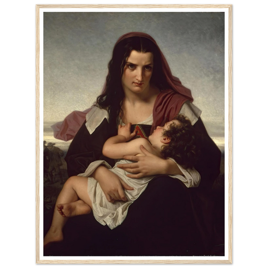 The Scarlet Letter (1861) Art Print | Hugues Merle - Framed Poster - 30x40 cm / 12x16″ - Black frame
