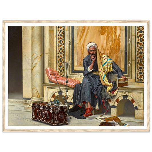 The Scribe (1894) Art Print | Ludwig Deutsch - Framed Poster - 30x40 cm / 12x16″ - Black frame