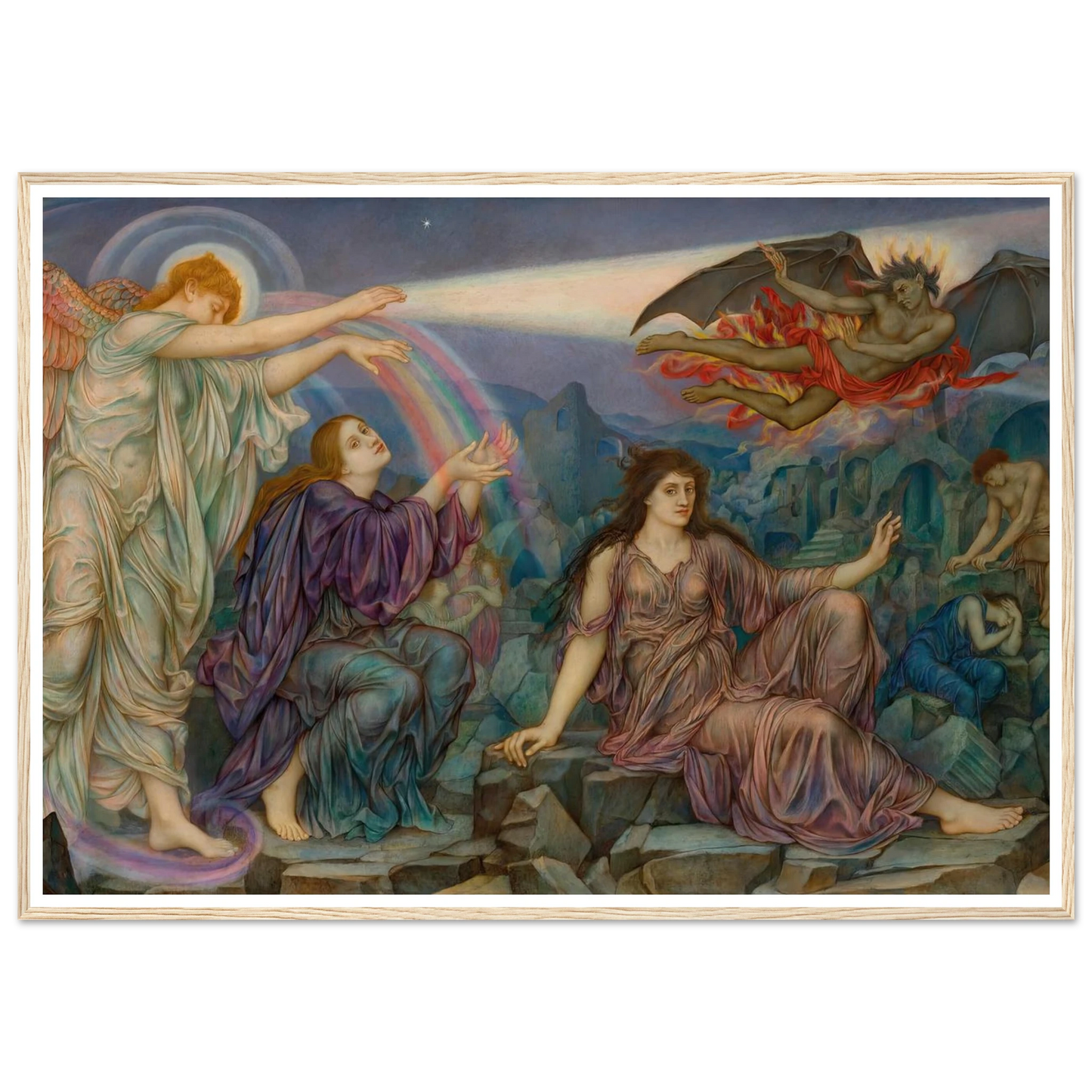 The Search-Light Art Print | Evelyn de Morgan - Framed Poster - 30x40 cm / 12x16″ - Black frame