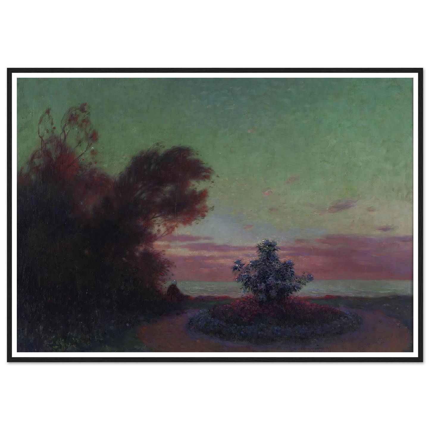 The Seashore at Twilight Art Print | Ferdinand du Puigaudeau - Framed Poster - 30x40 cm / 12x16″ - Black frame