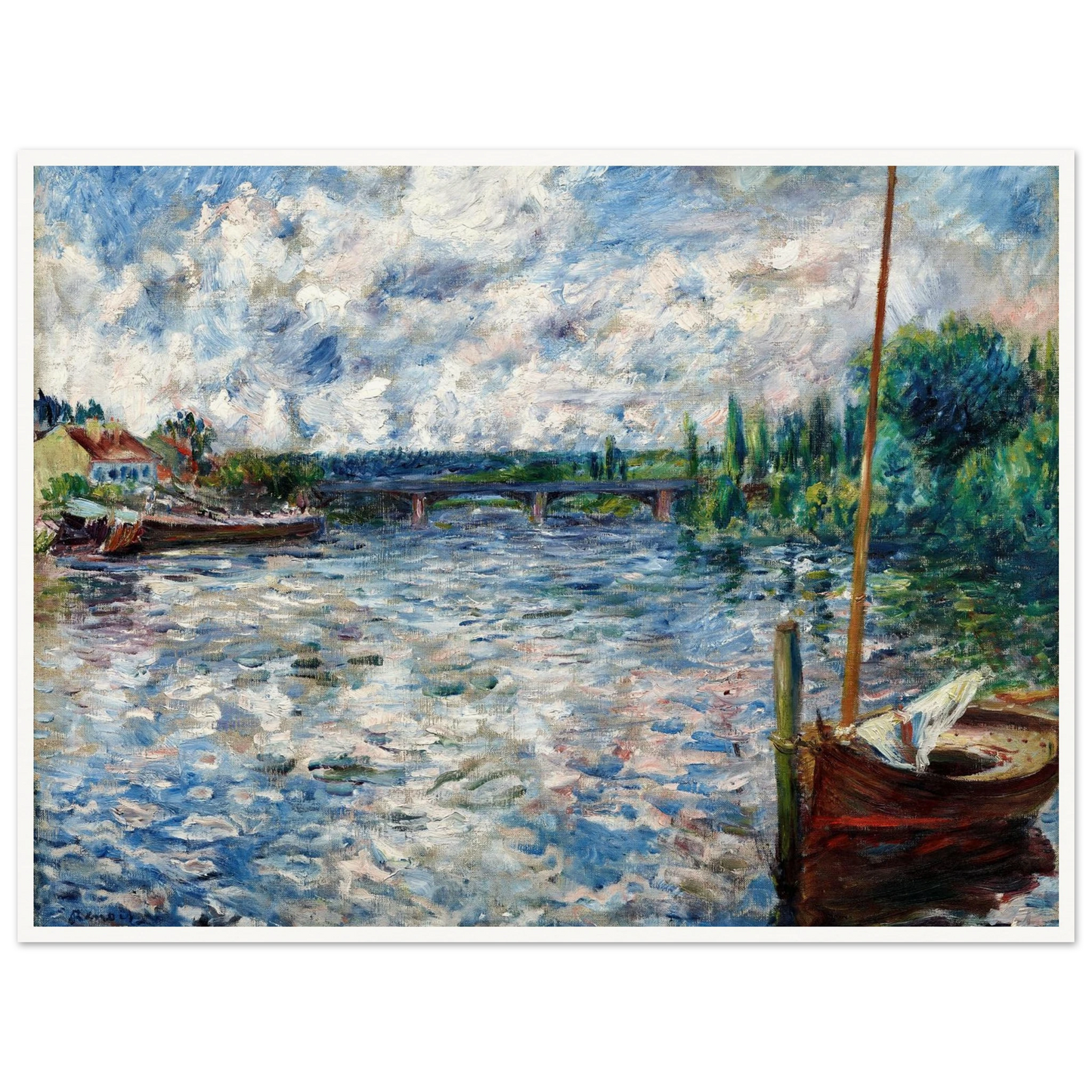 The Seine at Chatou (1874) Art Print | Pierre Auguste Renoir - Framed Poster - 30x40 cm / 12x16″ - Black frame