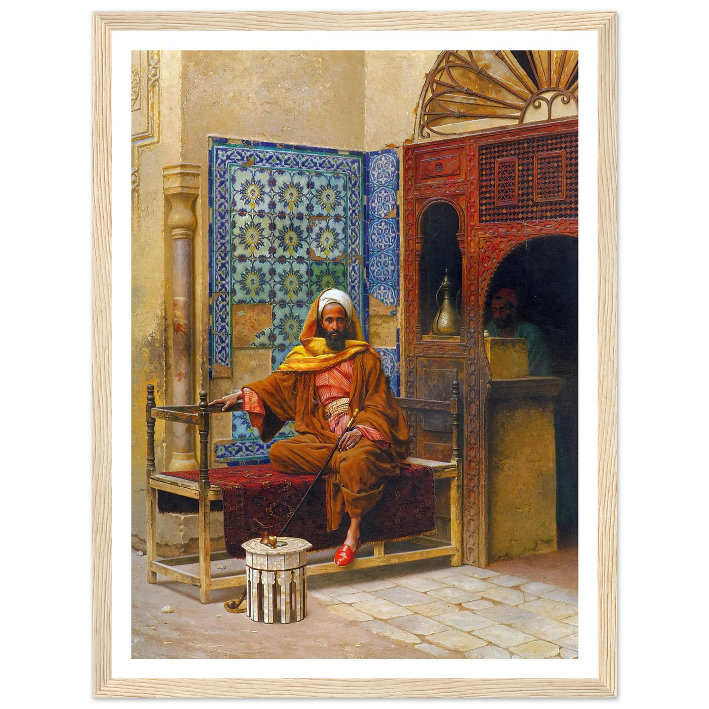 The Smoker (1903) Art Print | Ludwig Deutsch - Framed Poster - 30x40 cm / 12x16″ - Black frame