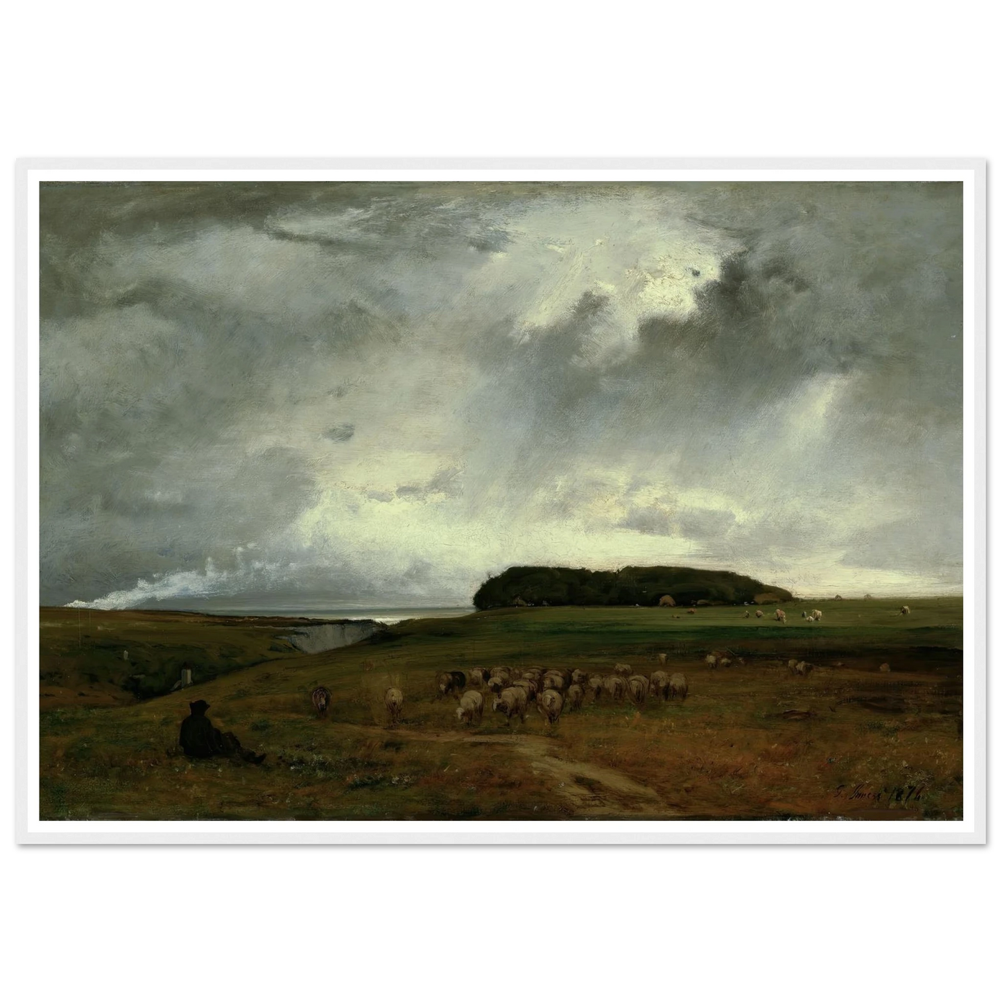 The Storm (1876) Art Print | George Inness - Framed Poster - 30x40 cm / 12x16″ - Black frame