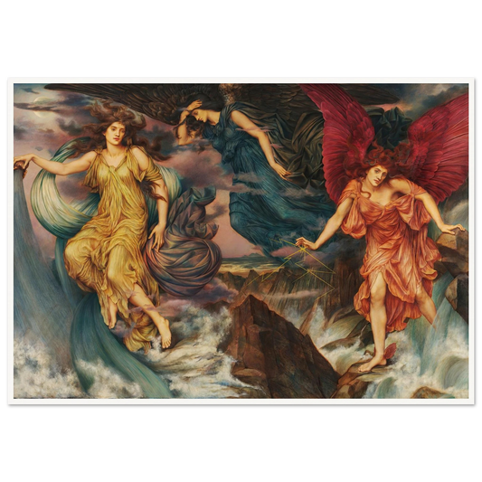 The Storm Spirits (circa 1900) Art Print | Evelyn de Morgan - Framed Poster - 30x40 cm / 12x16″ - Black frame