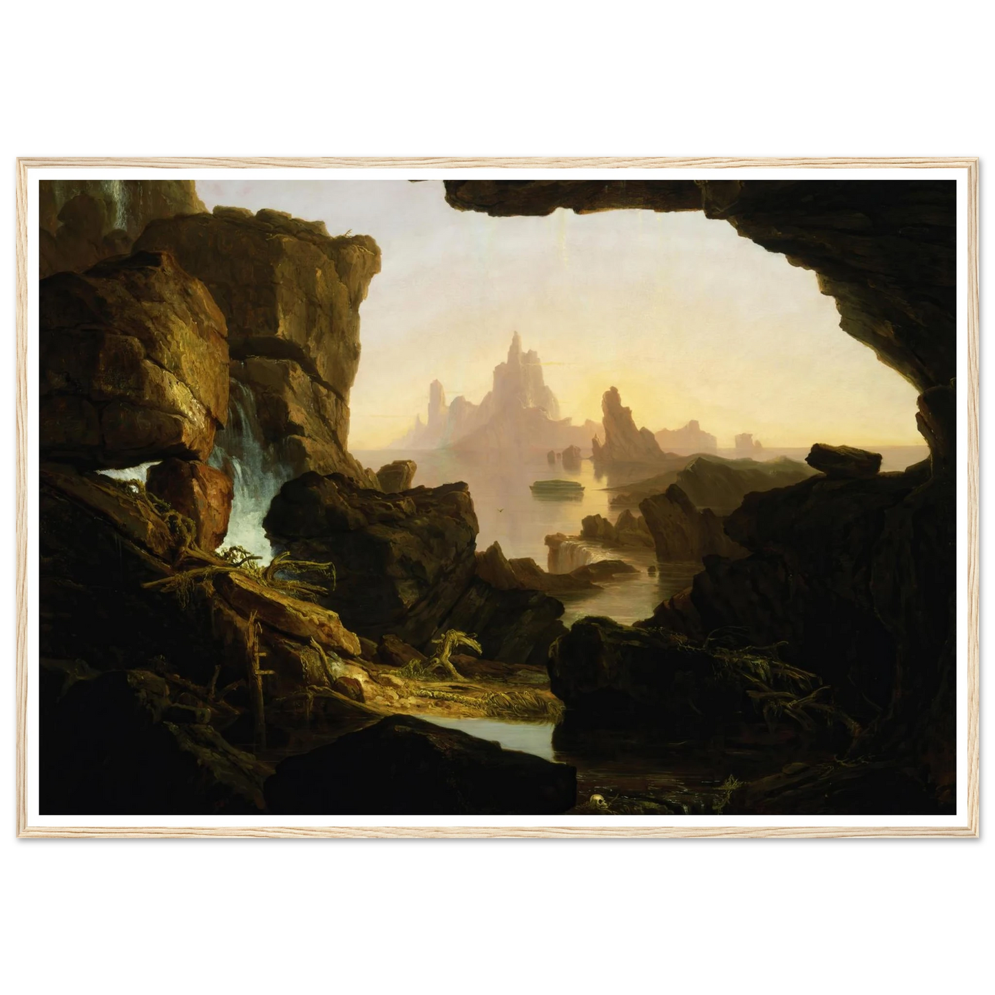 The Subsiding of the Waters of the Deluge (1829) Art Print | Thomas Cole - Framed Poster - 30x40 cm / 12x16″ - Black frame