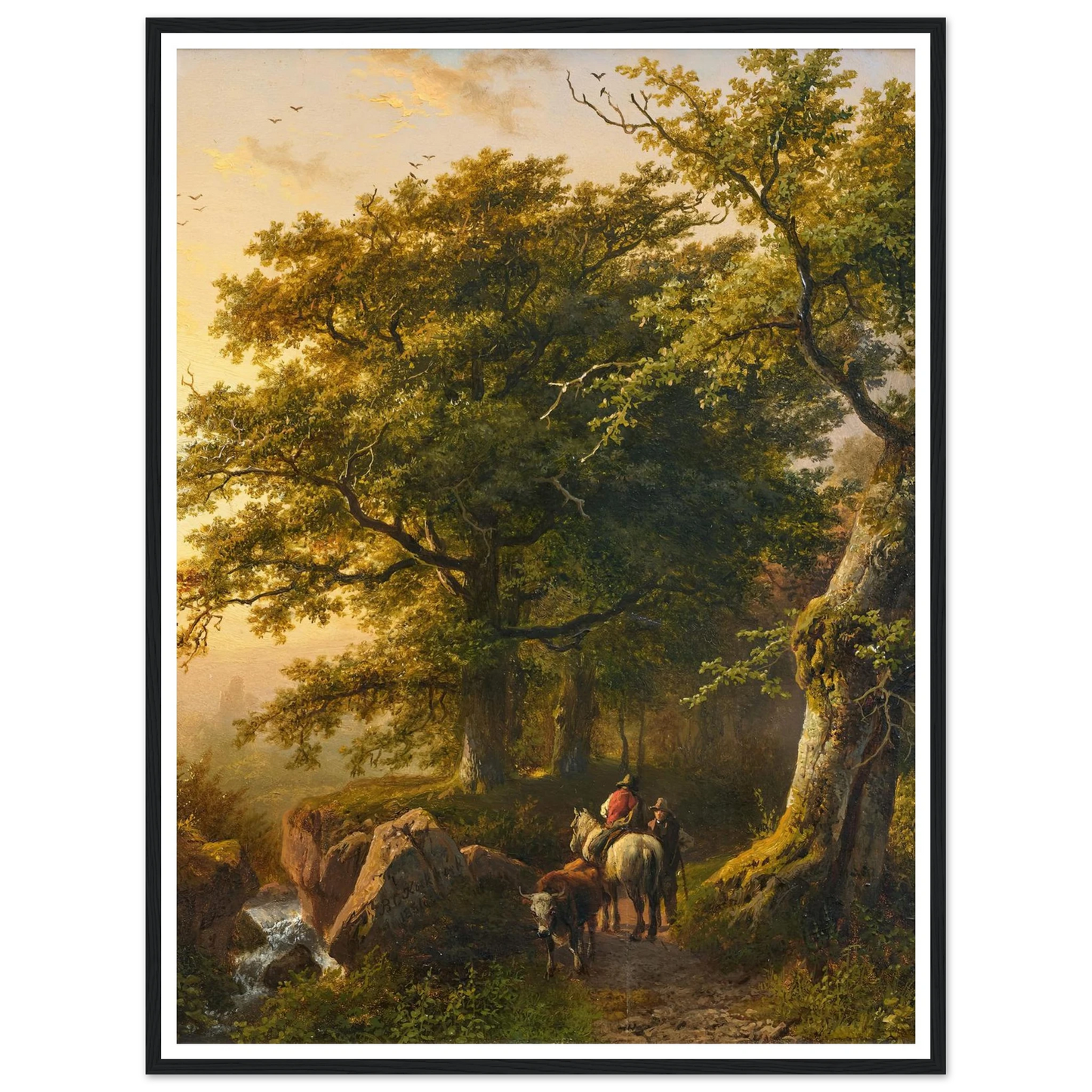 The Summer (1854) Art Print | Barend Cornelis Koekkoek - Framed Poster - 30x40 cm / 12x16″ - Black frame