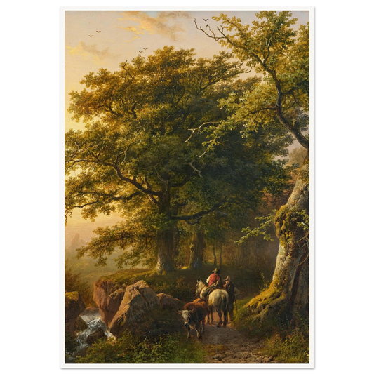 The Summer (1854) Art Print | Barend Cornelis Koekkoek - Framed Poster - 30x40 cm / 12x16″ - Black frame