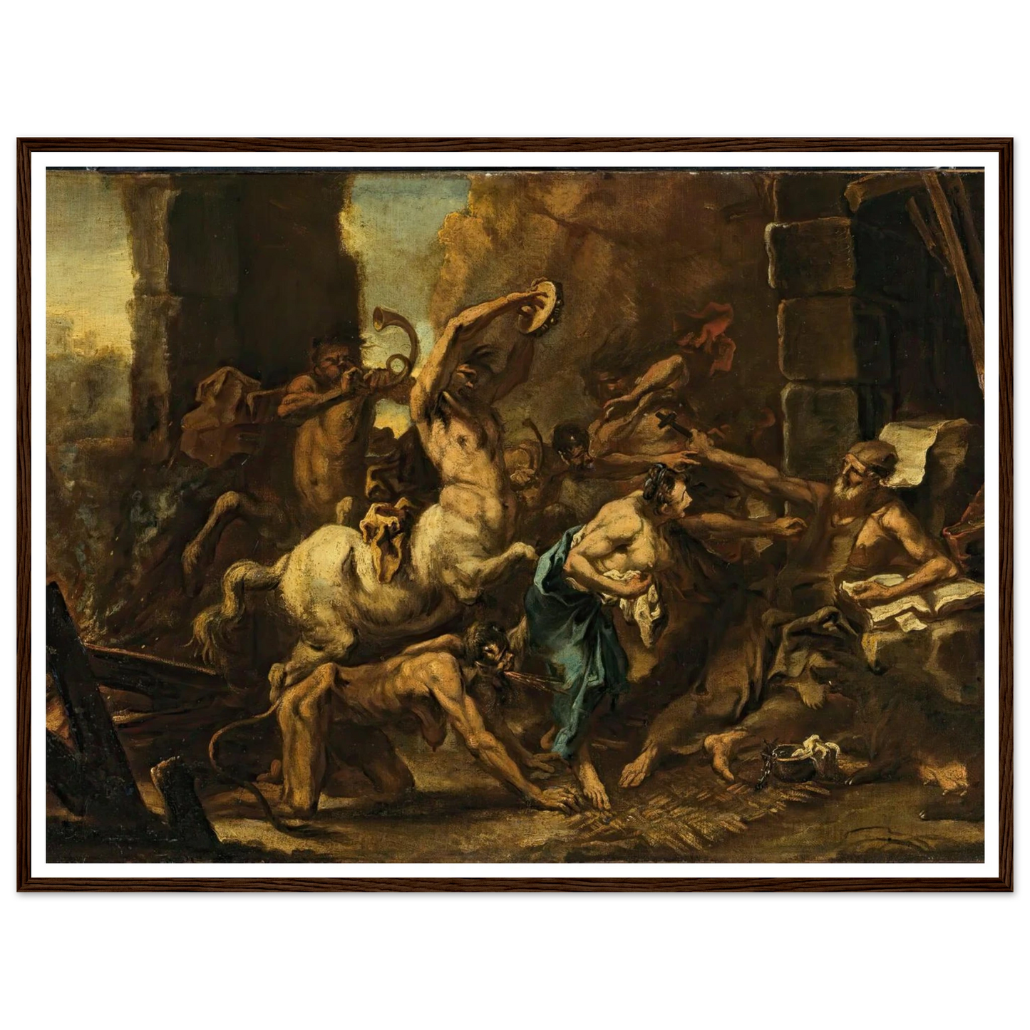 The Temptation Of Saint Anthony Art Print | Sebastiano Ricci - Framed Poster - 30x40 cm / 12x16″ - Black frame