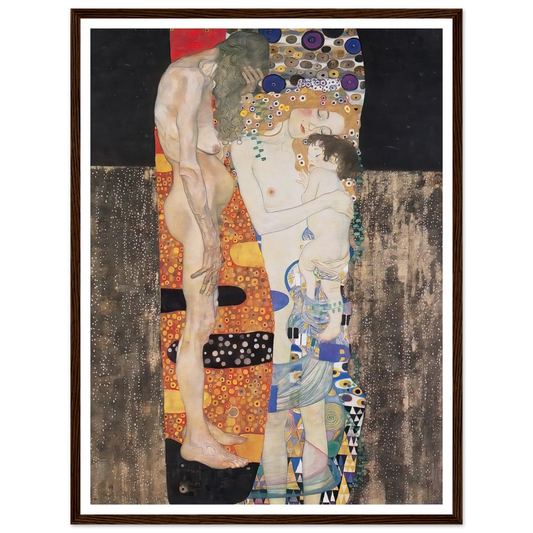 The Three Ages of the Woman (1905) Art Print | Gustav Klimt - Framed Poster - 30x40 cm / 12x16″ - Black frame