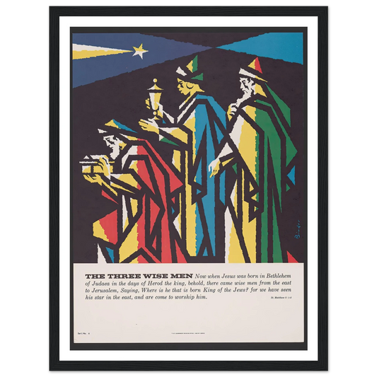 The three wise men (1962) Art Print | Joseph Binder - Framed Poster - 30x40 cm / 12x16″ - Black frame