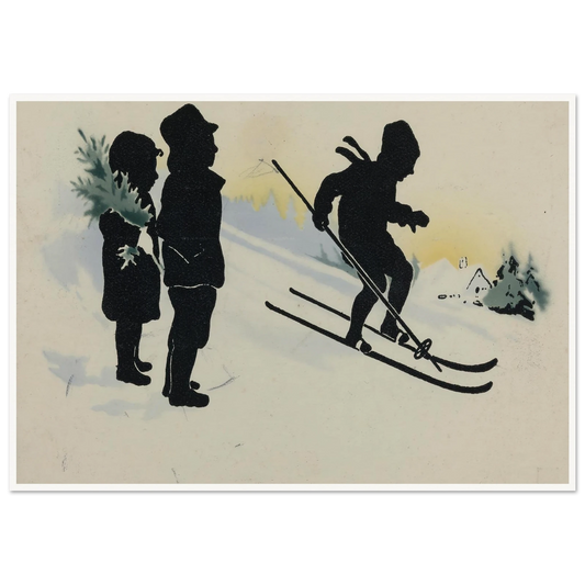 The Thrill of Snowy Slopes - Framed Poster - 30x40 cm / 12x16″ - Black frame