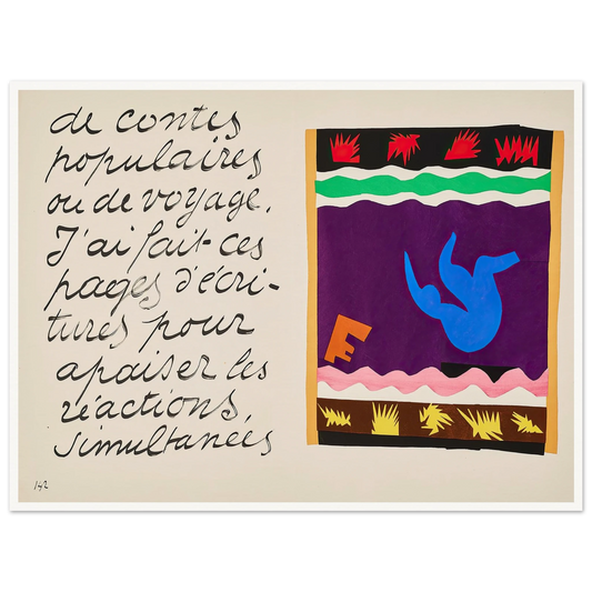 The toboggan (1947) Art Print | Henri Matisse - Framed Poster - 30x40 cm / 12x16″ - Black frame