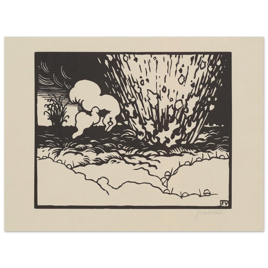 The Trench (La Tranchée) (1916) Art Print | Felix Vallotton - Framed Poster - 30x40 cm / 12x16″ - Black frame