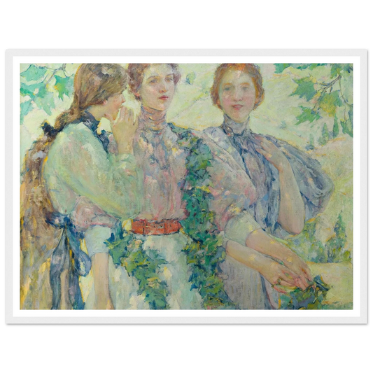 The Trio (1898) Art Print | Robert Reid - Framed Poster - 30x40 cm / 12x16″ - Black frame