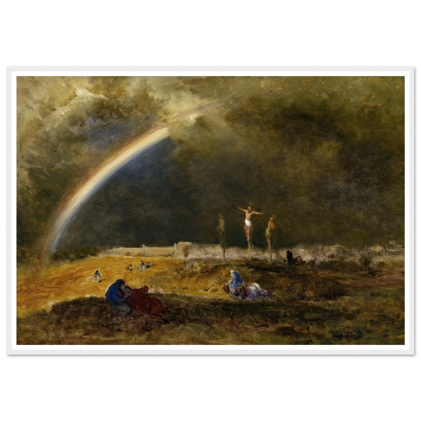 The Triumph at Calvary (c. 1874) Art Print | George Inness - Framed Poster - 30x40 cm / 12x16″ - Black frame
