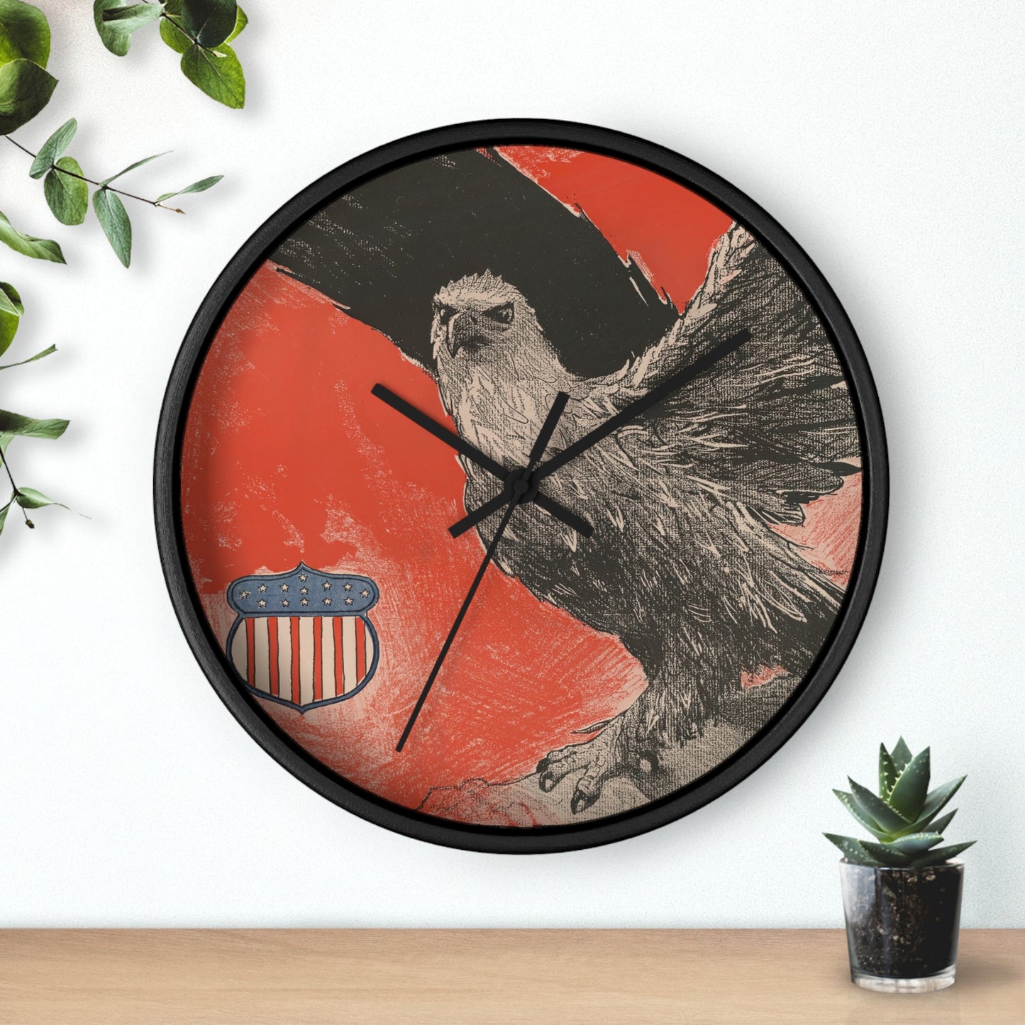 The US will pay Wall Clock | U.S. Information Agency - Black - Black Base - 10"