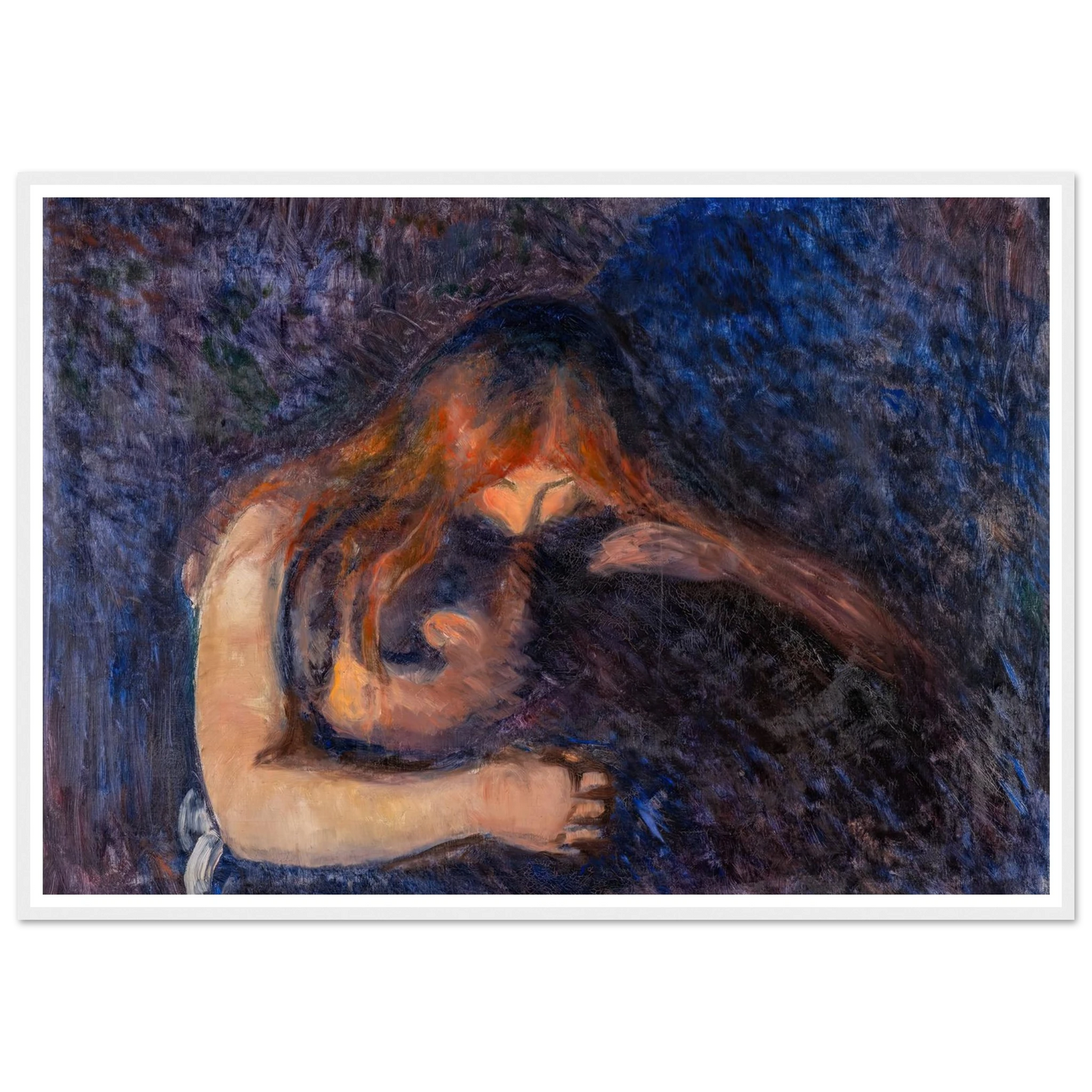 The Vampire (1893) Art Print | Edvard Munch - Framed Poster - 30x40 cm / 12x16″ - Black frame
