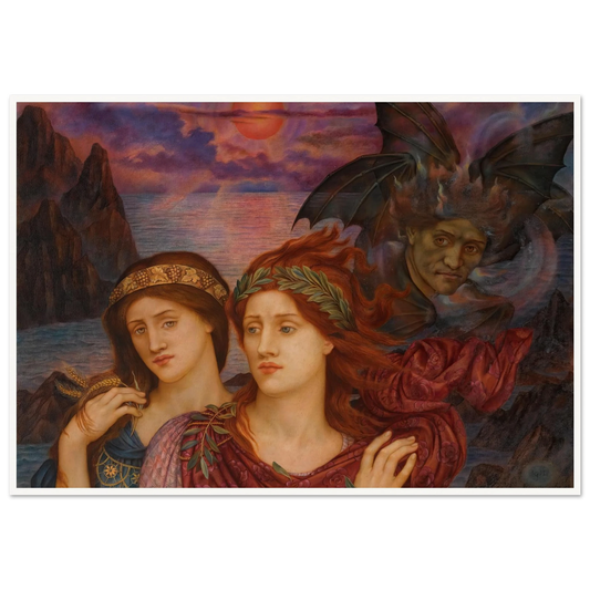 The Vision (1914) Art Print | Evelyn de Morgan - Framed Poster - 30x40 cm / 12x16″ - Black frame