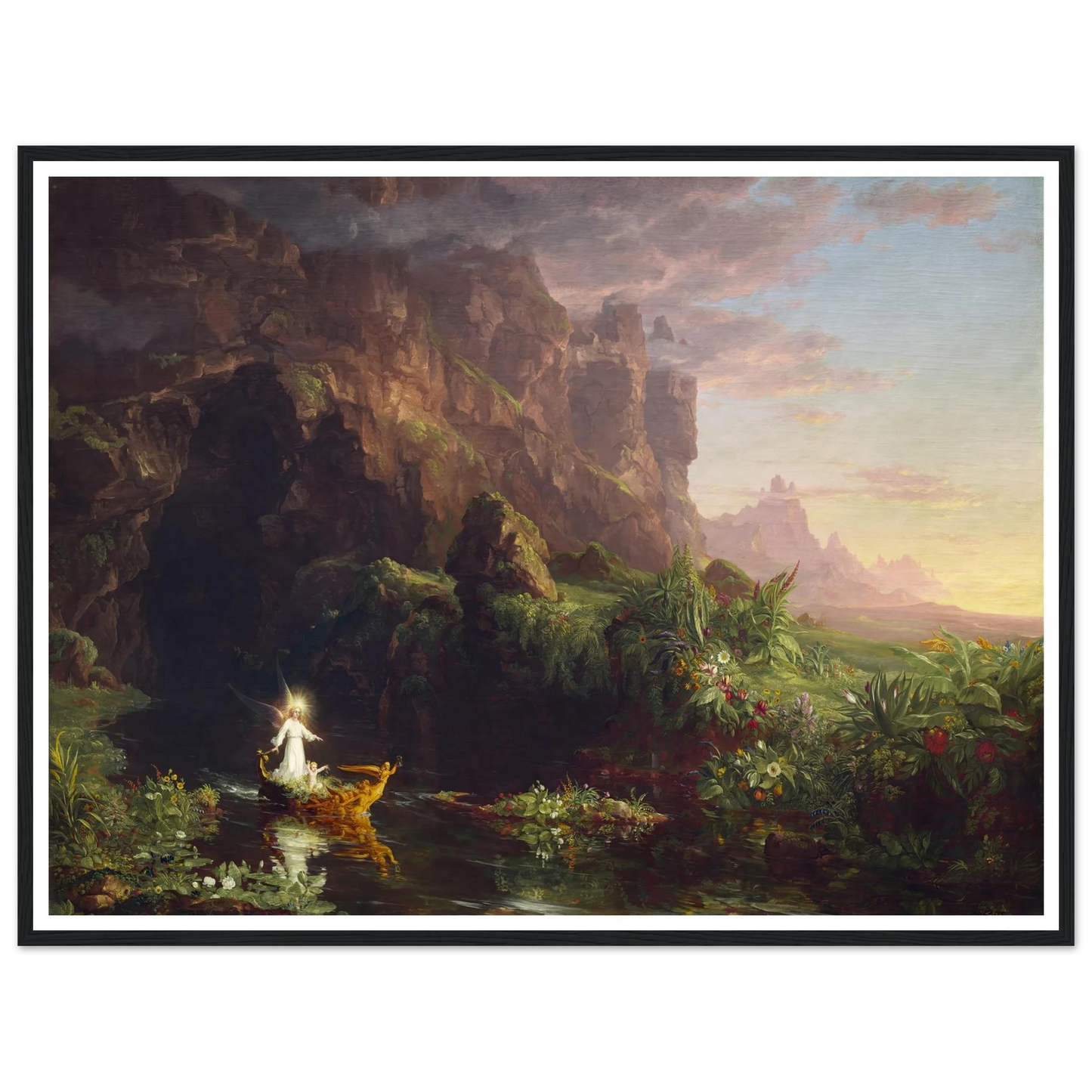 The Voyage of Life – Childhood (1842) Art Print | Thomas Cole - Framed Poster - 30x40 cm / 12x16″ - Black frame