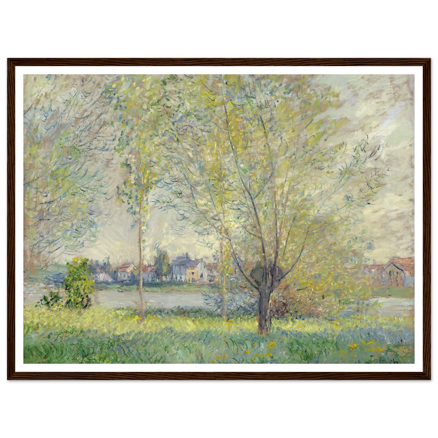 The Willows (1880) Art Print | Claude Monet - Framed Poster - 30x40 cm / 12x16″ - Black frame