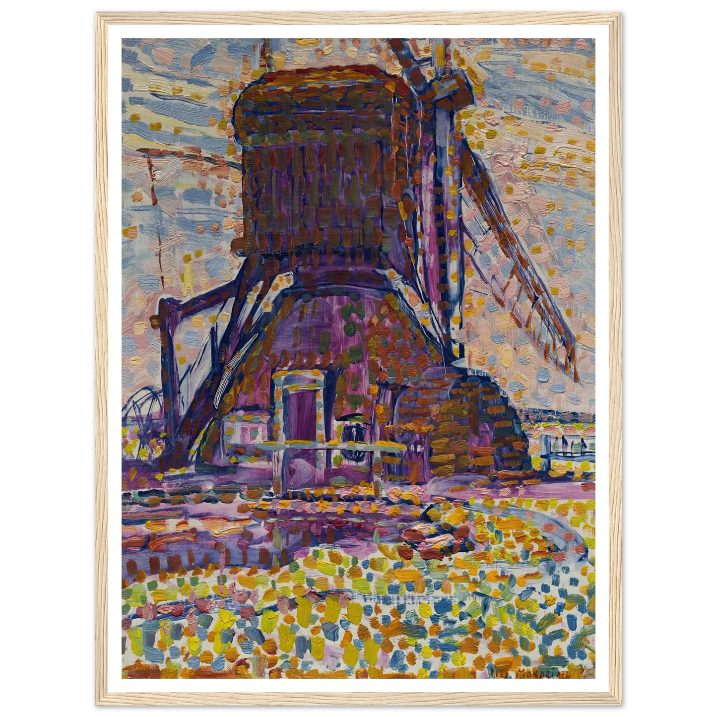 The Winkel Mill (1908) Art Print | Piet Mondrian - Framed Poster - 30x40 cm / 12x16″ - Black frame