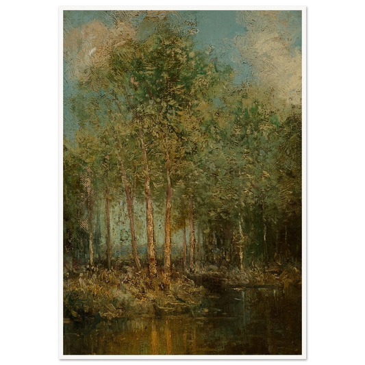 The Woodland Glade, Maine (1909) Art Print | Julian Onderdonk - Framed Poster - 30x40 cm / 12x16″ - Black frame