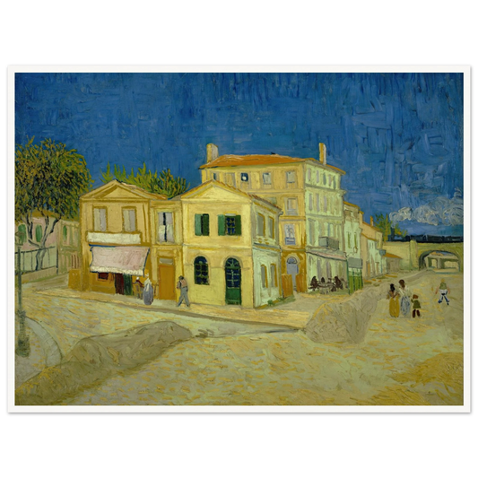 The yellow house (`The street’) Art Print | Vincent van Gogh - Framed Poster - 30x40 cm / 12x16″ - Black frame
