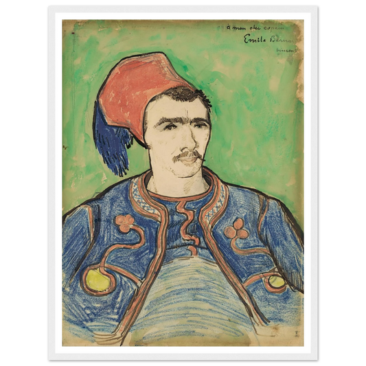 The Zouave (1888) Art Print | Vincent van Gogh - Framed Poster - 30x40 cm / 12x16″ - Black frame