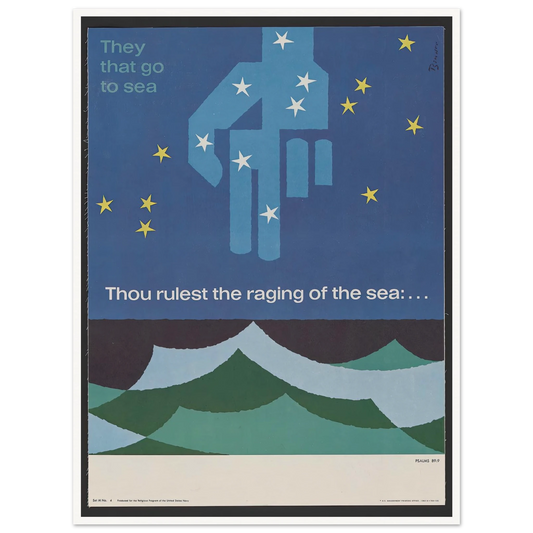 Thou rulest the raging of the sea … Psalms 89_9 (1963) Art Print | Joseph Binder - Framed Poster - 30x40 cm / 12x16″ - Black frame