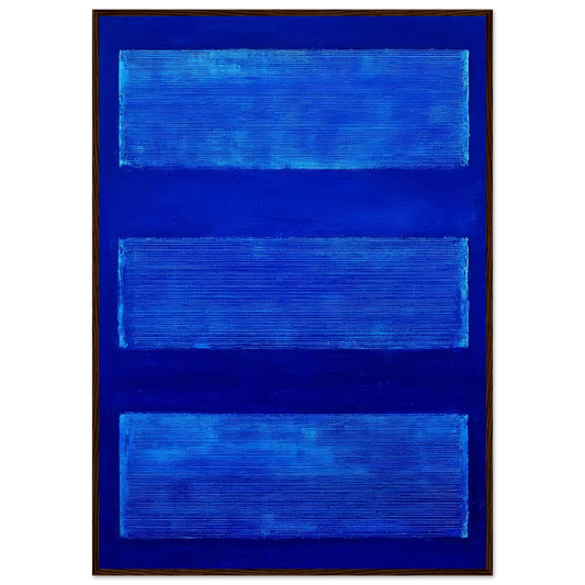 Three Blue Rectangles - Framed Poster - 30x40 cm / 12x16″ - Black frame