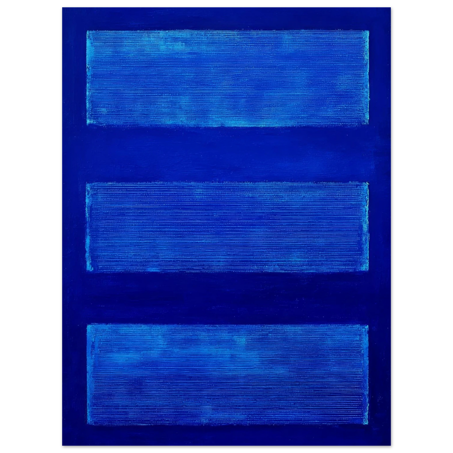 Three Blue Rectangles - Framed Poster - 30x40 cm / 12x16″ - Black frame